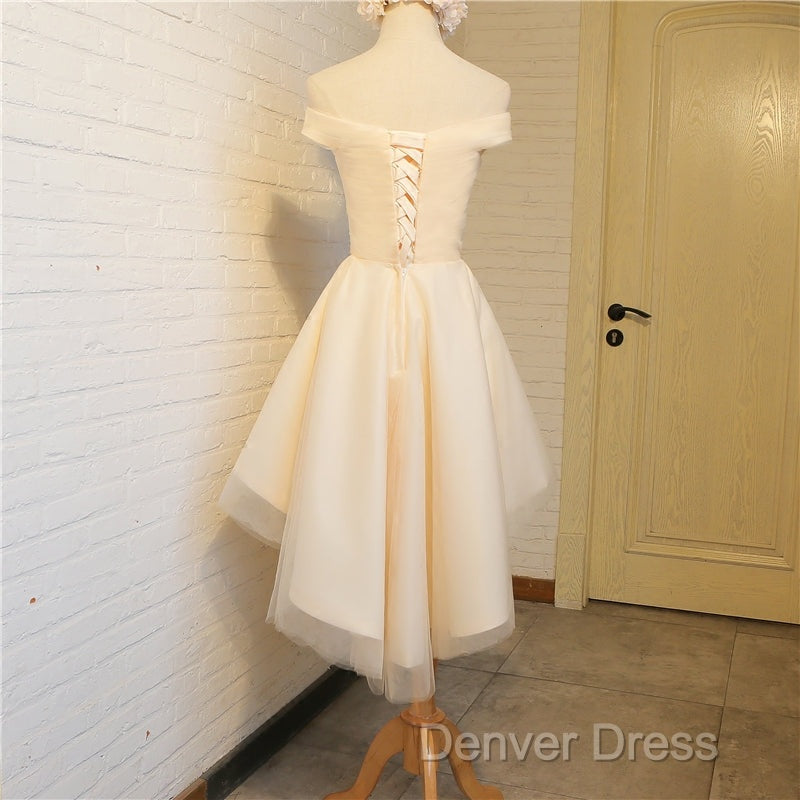 Simple Sweetheart Off Shoulder High Low Party Dresses Homecoming Dresses, Short Prom Dresses