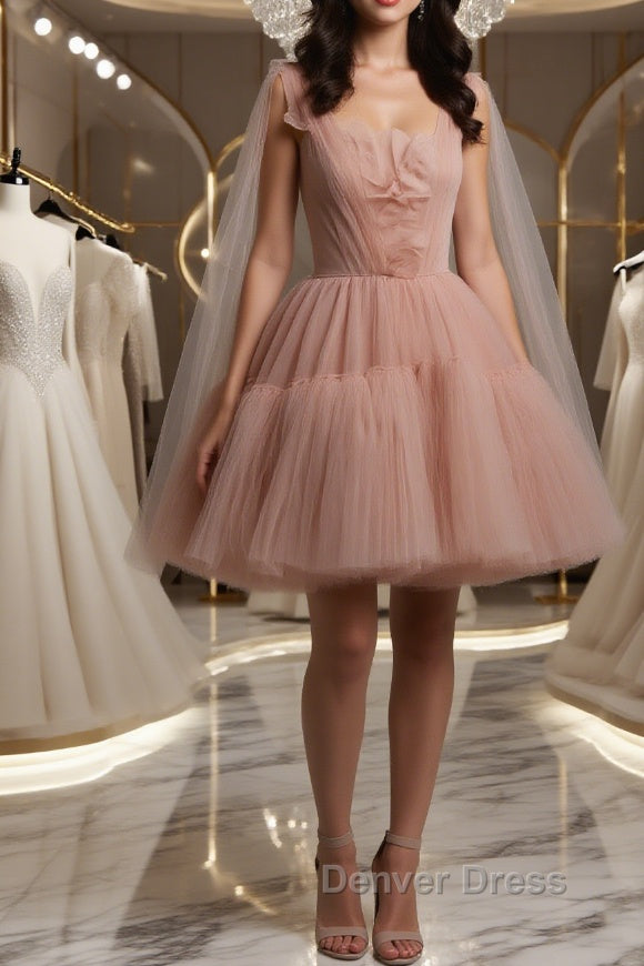 Simple tulle short prom Dress, tulle homecoming Dresses Main image