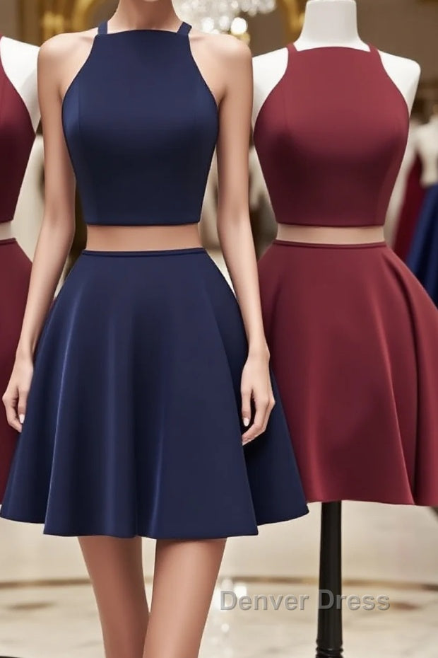 Simple two pieces short prom Dress, homecoming Dresses Main image