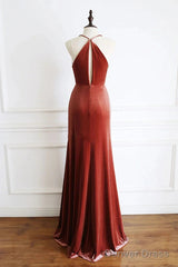 Simple V Neck Velvet Formal Dresses Mermaid Long Wedding Guest Dress