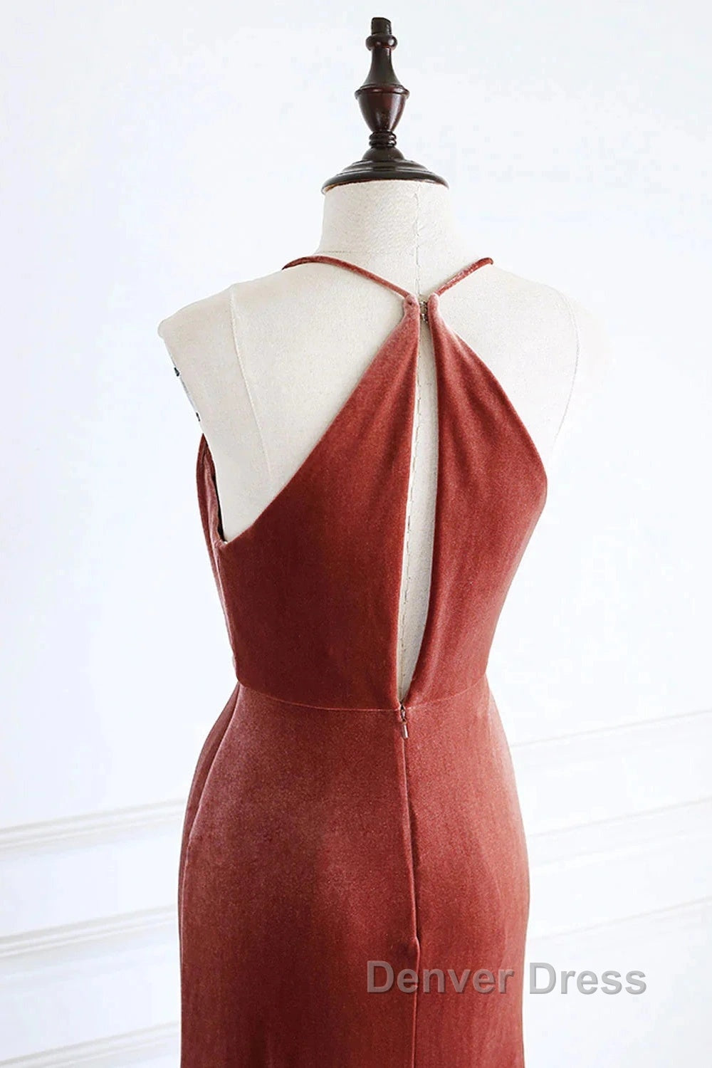 Simple V Neck Velvet Prom Dress Mermaid Long Wedding Guest Dresses