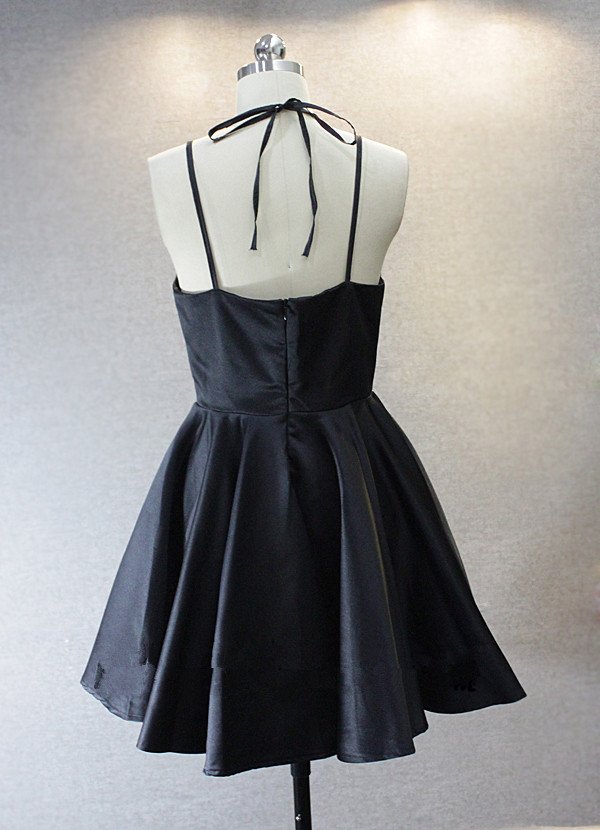 Simple V-Neckline Short Straps Halter Homecoming Dress,Teen Dress, Summer Dresses Secondary image