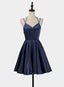 Simple V-Neckline Short Straps Halter Homecoming Dress,Teen Dress, Summer Dresses