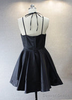 Simple V Neckline Short Straps Halter Homecoming Dress,Teen Dress, Summer Dresses