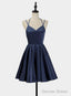 Simple V Neckline Short Straps Halter Homecoming Dress,Teen Dress, Summer Dresses