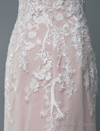 Simple Wedding Dresses Mermaid Jewel Neck Short Sleeves Floor Length Customized Lace Bridal Gown With Train