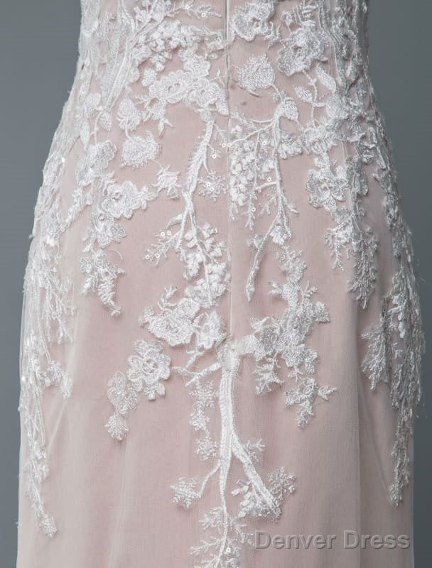 Simple Wedding Dresses Mermaid Jewel Neck Short Sleeves Floor Length Customized Lace Bridal Gown With Train