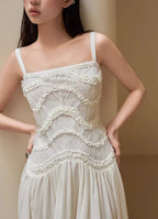 Simple A Line Round Neck Light Apricot Lace Chiffon Prom Dresses Outfits