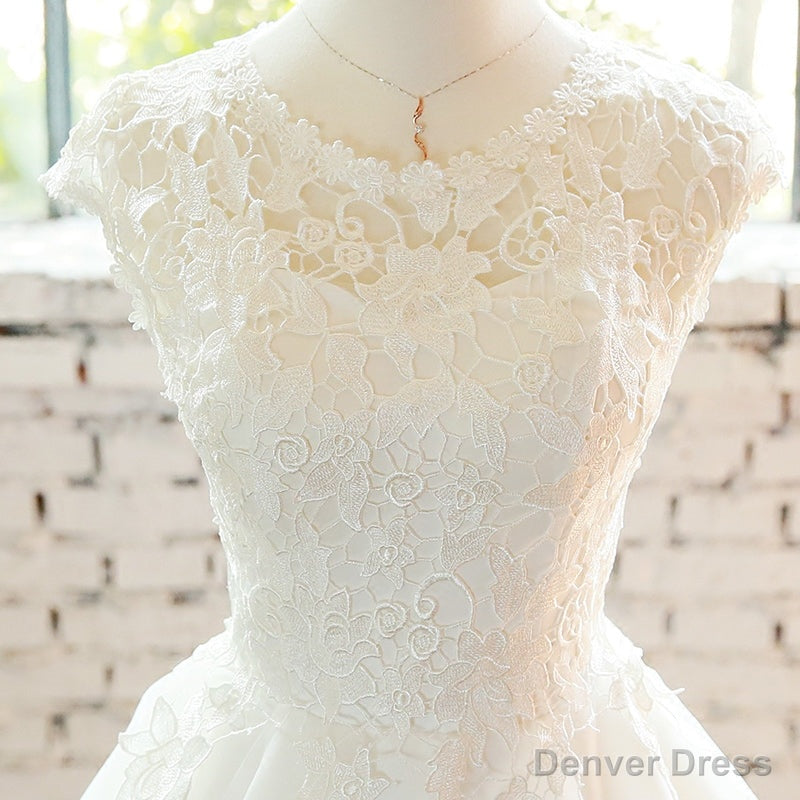 Simple White Cute Lace Short Graduation Dress, Lovely Prom Dresses