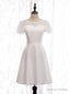Simple White Lace Short Prom Dresses