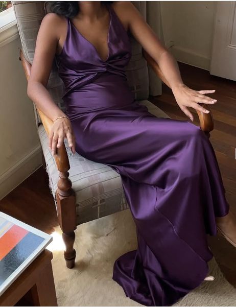 Simple Yellow A-Line Long Prom Dress For Prom&Guest-V Neck Satin Beautiful Backless Prom Dresses