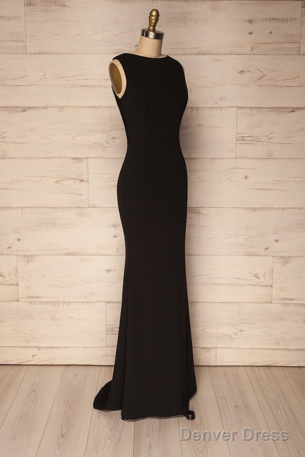 Sleeveless Black Scoop Neck Long Bridesmaids Dresses Secondary image