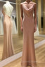 Sleeveless Cowl Neck Long Floor Length Sheath Column Charmeuse Prom Dresses