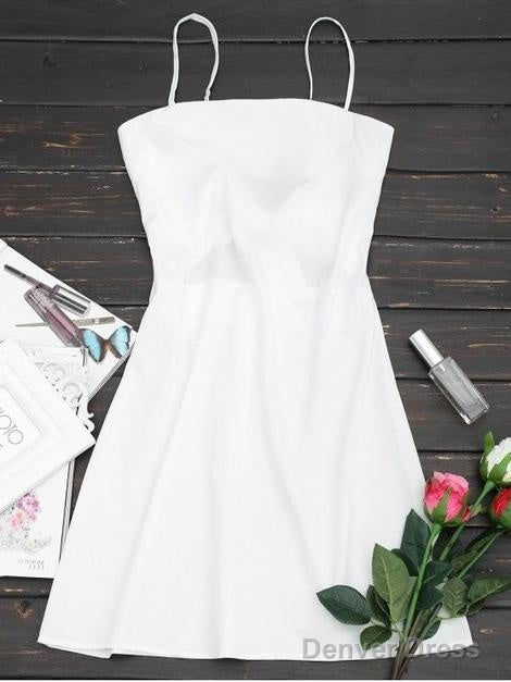 Sleeveless Spaghetti Mini A-Line Short Homecoming Dresses