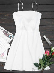 Sleeveless Spaghetti Mini A-Line Short Homecoming Dress