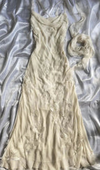 Yellow Exquisite Beaded Spaghetti Strap A-Line Chiffon Long Prom Gowns Ball Gowns