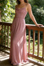 Spaghetti Straps A Line Sleeveless Long Bridesmaid Dresses