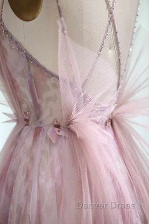 Spaghetti Straps Backless Formal Prom Dresses For Wedding Party