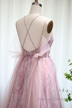 Spaghetti Straps Backless Formal Prom Dresses For Wedding Party