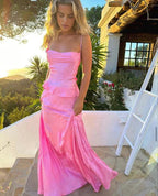 Spaghetti Straps Elegant Long Satin Prom Dress Prom Dress Prom Dress Wedding Holiday Birthday Prom Dresses