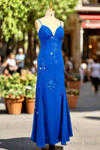 Spaghetti Straps Gorgeous A-line Ocean Blue Prom Dresses Long Evening Dresses 21th Birthday Outfits