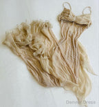 Spaghetti Straps Long Prom Dress Champagne Dresses