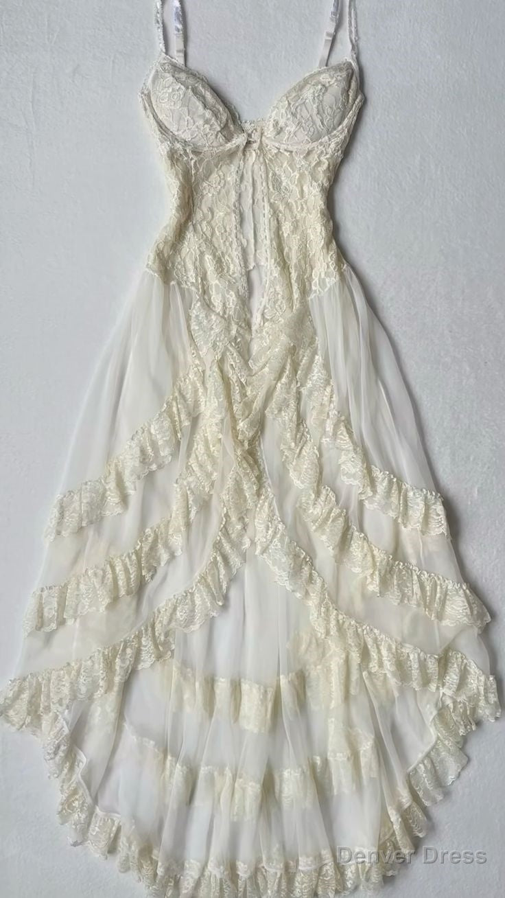 Spaghetti Straps Long Prom Dress Tulle Lace Dresses Secondary image
