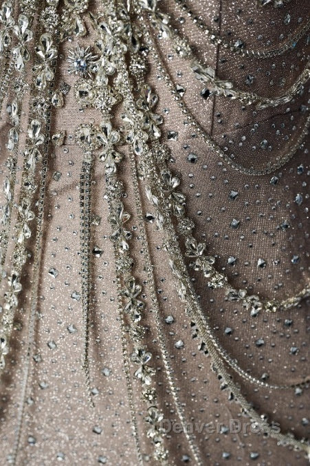 Spaghetti Straps Mermaid Beading Satin Long Prom Dresses Rhinestone Formal Evening Dresses