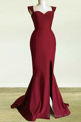 Spaghetti Straps Mermaid Dresses With Slit