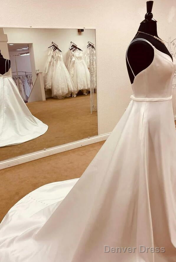 Spaghetti Straps Open Back A Line Wedding Dresses Secondary image