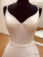 Spaghetti Straps Open Back A Line Wedding Dresses