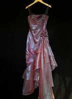 Spaghetti Straps Scoop Homecoming Dress, Mermaid Ruffled Prom Dresses