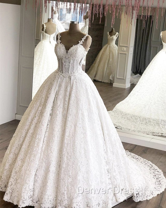 Spaghetti Straps Sweetheart Ball Gowns Wedding Dresses