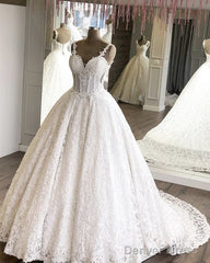 Spaghetti Straps Sweetheart Ball Gowns Wedding Dresses