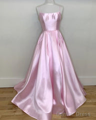 Spahetti Straps Ball Gown Prom Dresses With Pockets