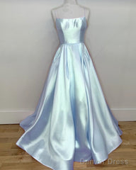 Spahetti Straps Ball Gown Prom Dresses With Pockets