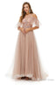 Sparkle Beaded Cool Shoulder A Line Beaded Prom Dresses