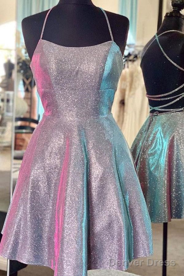 Sparkle Criss Cross Short Prom Dress A Line Homecoming Dresses Main image