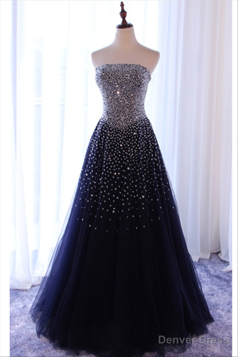 Sparkle Sequins A Line Prom Dresses , Handmade Prom Gown