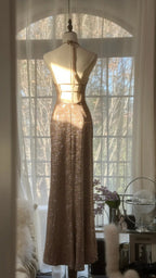 Sparkling Champagne Halter Neck Sequin Mermaid Long Prom Dress