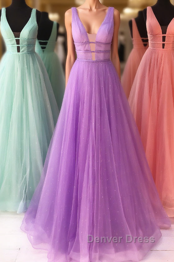 Sparkly A Line V Neck and V Back Prom Dress with Thin Belt, Prom Graduation Prom Dresses