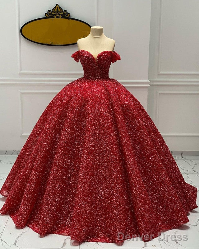 Sparkly Ball Gowns Off The Shoulder Dresses