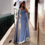 Sparkly Blue Prom Dress Cape Long Mermaid Prom Dress Prom Dress Wedding Dresses