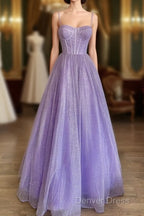 Sparkly Corset Prom Dresses Long Sweetheart Spaghetti Straps