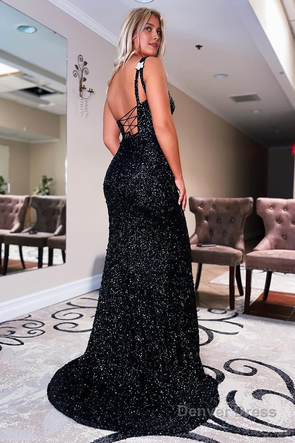 Sparkly Mermaid Hot Pink Stars Sequins Prom Dresses