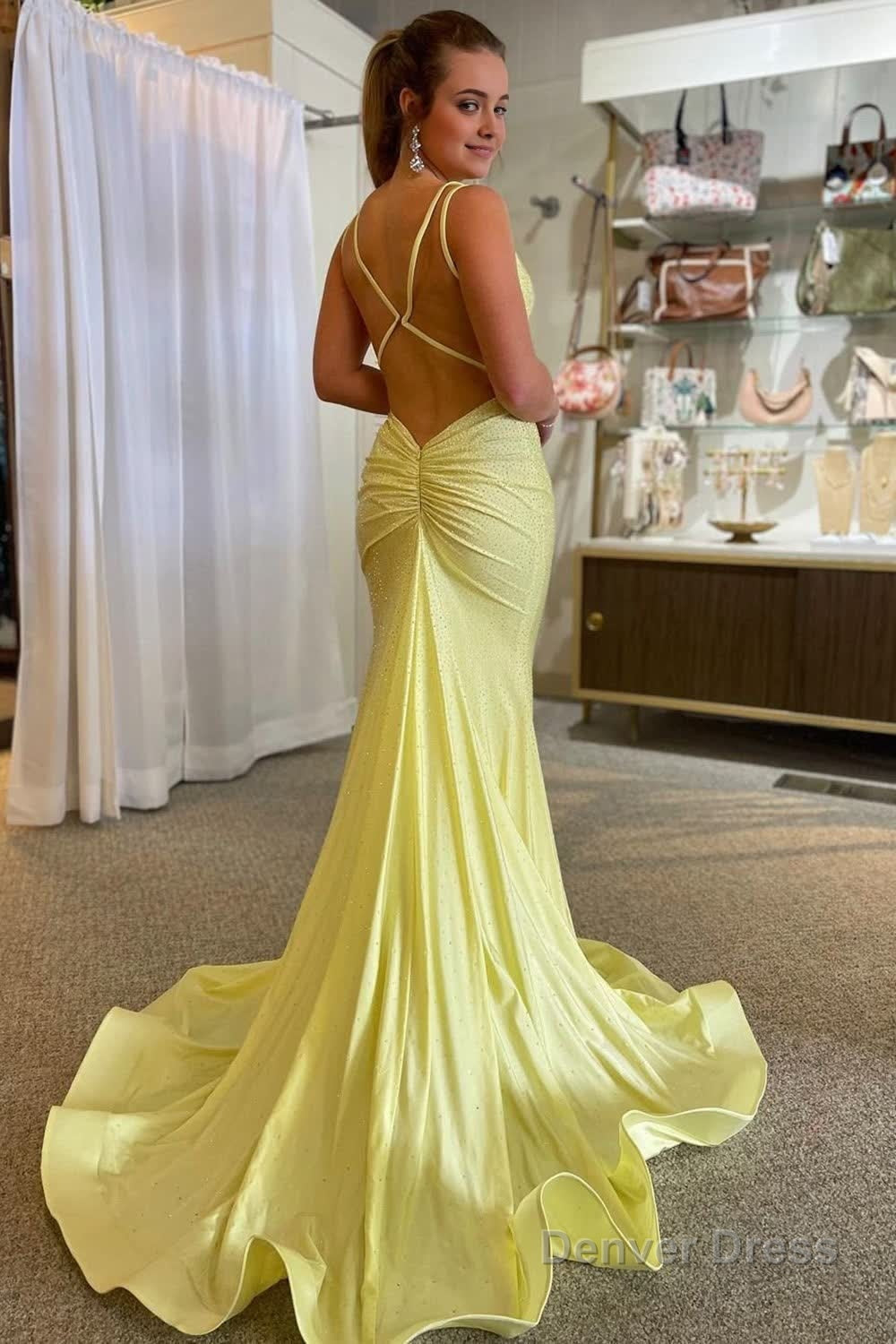 Sparkly Mermaid Spaghetti Straps White Sequins Long Prom Dresses
