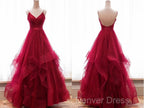Sparkly Prom Dress V Neckline, Long Homecoming Dress, Prom Dresses