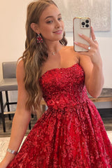 sparkly red long prom dress with pockets
