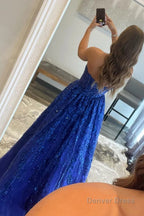 Sparkly Red Long Prom Dresses with Pockets