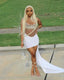 Sparkly Rhinestones White Homecoming Dresses